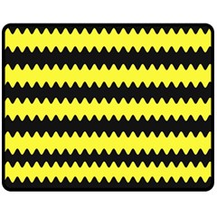 Yellow Black Chevron Wave Fleece Blanket (medium) 