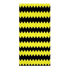 Yellow Black Chevron Wave Shower Curtain 36  X 72  (stall) 