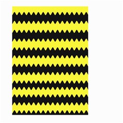 Yellow Black Chevron Wave Large Garden Flag (two Sides) by Amaryn4rt