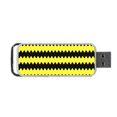 Yellow Black Chevron Wave Portable Usb Flash (one Side)