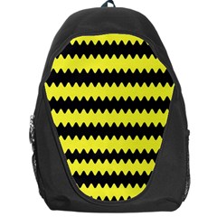 Yellow Black Chevron Wave Backpack Bag by Amaryn4rt