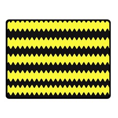 Yellow Black Chevron Wave Double Sided Fleece Blanket (small)  by Amaryn4rt