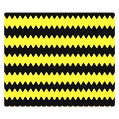 Yellow Black Chevron Wave Double Sided Flano Blanket (small)  by Amaryn4rt