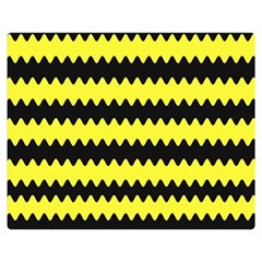 Yellow Black Chevron Wave Double Sided Flano Blanket (medium)  by Amaryn4rt