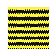 Yellow Black Chevron Wave Small Satin Scarf (square) by Amaryn4rt