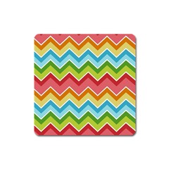 Colorful Background Of Chevrons Zigzag Pattern Square Magnet by Amaryn4rt