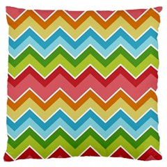 Colorful Background Of Chevrons Zigzag Pattern Large Cushion Case (one Side) by Amaryn4rt