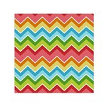 Colorful Background Of Chevrons Zigzag Pattern Small Satin Scarf (Square) Front