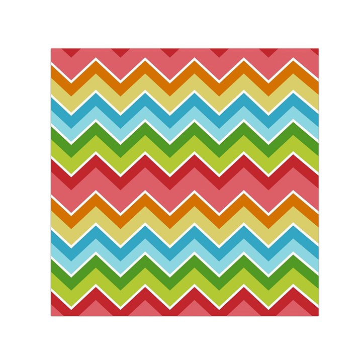 Colorful Background Of Chevrons Zigzag Pattern Small Satin Scarf (Square)