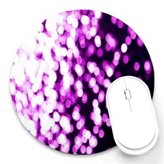 Bokeh Background In Purple Color Round Mousepads by Amaryn4rt