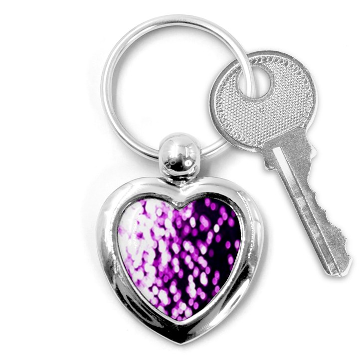 Bokeh Background In Purple Color Key Chains (Heart) 