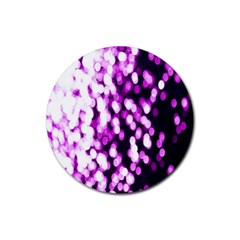 Bokeh Background In Purple Color Rubber Round Coaster (4 Pack)  by Amaryn4rt