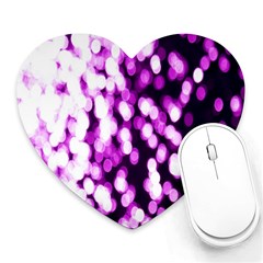 Bokeh Background In Purple Color Heart Mousepads by Amaryn4rt