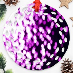 Bokeh Background In Purple Color Round Filigree Ornament (two Sides) by Amaryn4rt