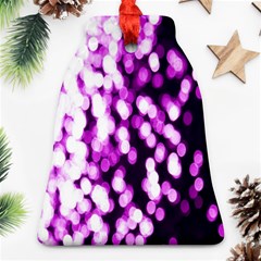 Bokeh Background In Purple Color Bell Ornament (two Sides)