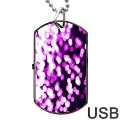 Bokeh Background In Purple Color Dog Tag Usb Flash (two Sides) by Amaryn4rt