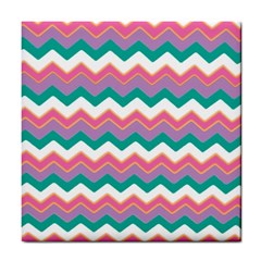 Chevron Pattern Colorful Art Tile Coasters by Amaryn4rt