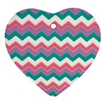 Chevron Pattern Colorful Art Ornament (Heart) Front