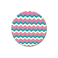 Chevron Pattern Colorful Art Magnet 3  (round) by Amaryn4rt