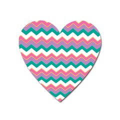 Chevron Pattern Colorful Art Heart Magnet by Amaryn4rt