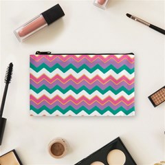 Chevron Pattern Colorful Art Cosmetic Bag (small)  by Amaryn4rt