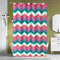 Chevron Pattern Colorful Art Shower Curtain 48  X 72  (small) 