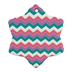 Chevron Pattern Colorful Art Snowflake Ornament (two Sides)