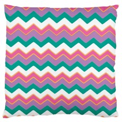 Chevron Pattern Colorful Art Large Cushion Case (one Side) by Amaryn4rt