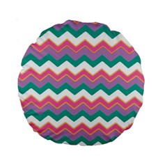 Chevron Pattern Colorful Art Standard 15  Premium Round Cushions by Amaryn4rt