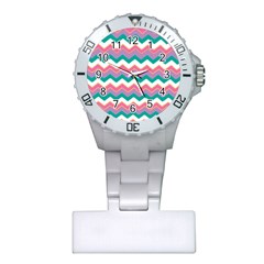 Chevron Pattern Colorful Art Plastic Nurses Watch by Amaryn4rt