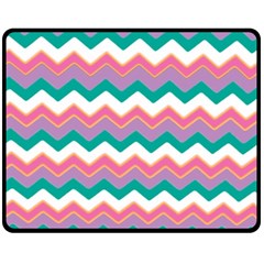 Chevron Pattern Colorful Art Double Sided Fleece Blanket (medium)  by Amaryn4rt