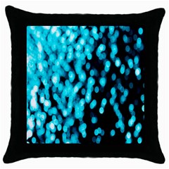 Bokeh Background In Blue Color Throw Pillow Case (black) by Amaryn4rt