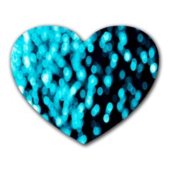 Bokeh Background In Blue Color Heart Mousepads by Amaryn4rt