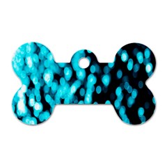 Bokeh Background In Blue Color Dog Tag Bone (two Sides) by Amaryn4rt