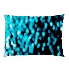 Bokeh Background In Blue Color Pillow Case