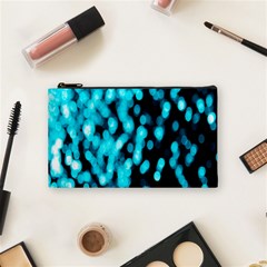 Bokeh Background In Blue Color Cosmetic Bag (small)  by Amaryn4rt