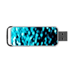 Bokeh Background In Blue Color Portable Usb Flash (one Side) by Amaryn4rt