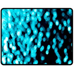 Bokeh Background In Blue Color Double Sided Fleece Blanket (medium) 