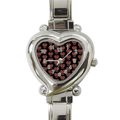 Dark Conversational Pattern Heart Italian Charm Watch by dflcprints