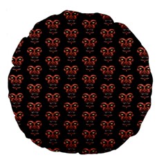 Dark Conversational Pattern Large 18  Premium Flano Round Cushions by dflcprints