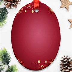 Red Background With A Pattern Ornament (oval)