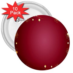 Red Background With A Pattern 3  Buttons (10 Pack)  by Amaryn4rt