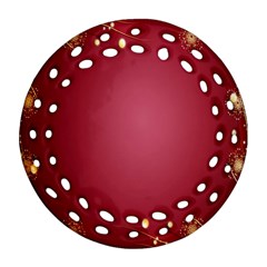 Red Background With A Pattern Ornament (round Filigree)