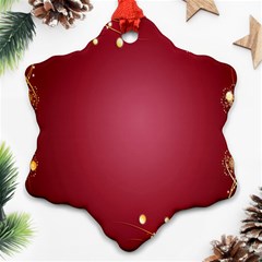 Red Background With A Pattern Snowflake Ornament (two Sides)