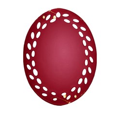 Red Background With A Pattern Oval Filigree Ornament (two Sides)