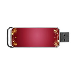 Red Background With A Pattern Portable Usb Flash (one Side)