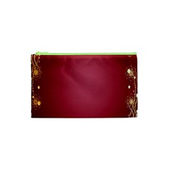 Red Background With A Pattern Cosmetic Bag (xs)