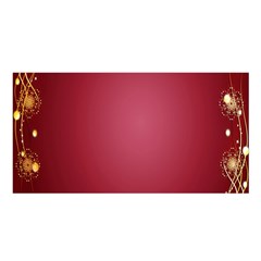 Red Background With A Pattern Satin Shawl