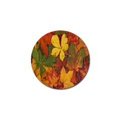 Colorful Autumn Leaves Leaf Background Golf Ball Marker (10 Pack) by Amaryn4rt