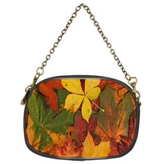 Colorful Autumn Leaves Leaf Background Chain Purses (one Side)  by Amaryn4rt